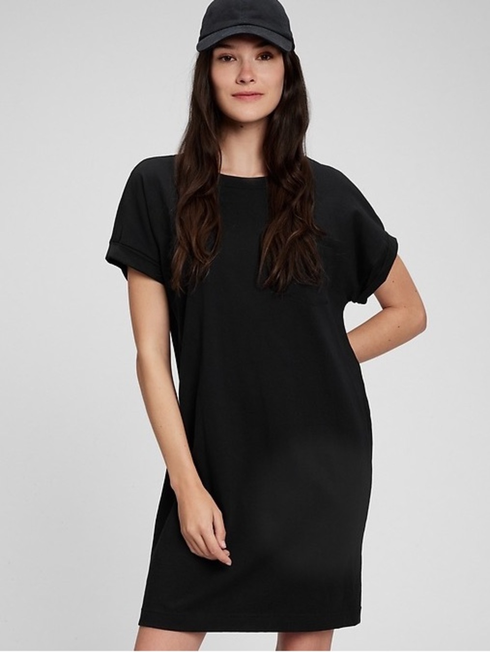 GAP Black Short Sleeve Pocket Tee Comfy T-shirt Dress, 100% cotton!